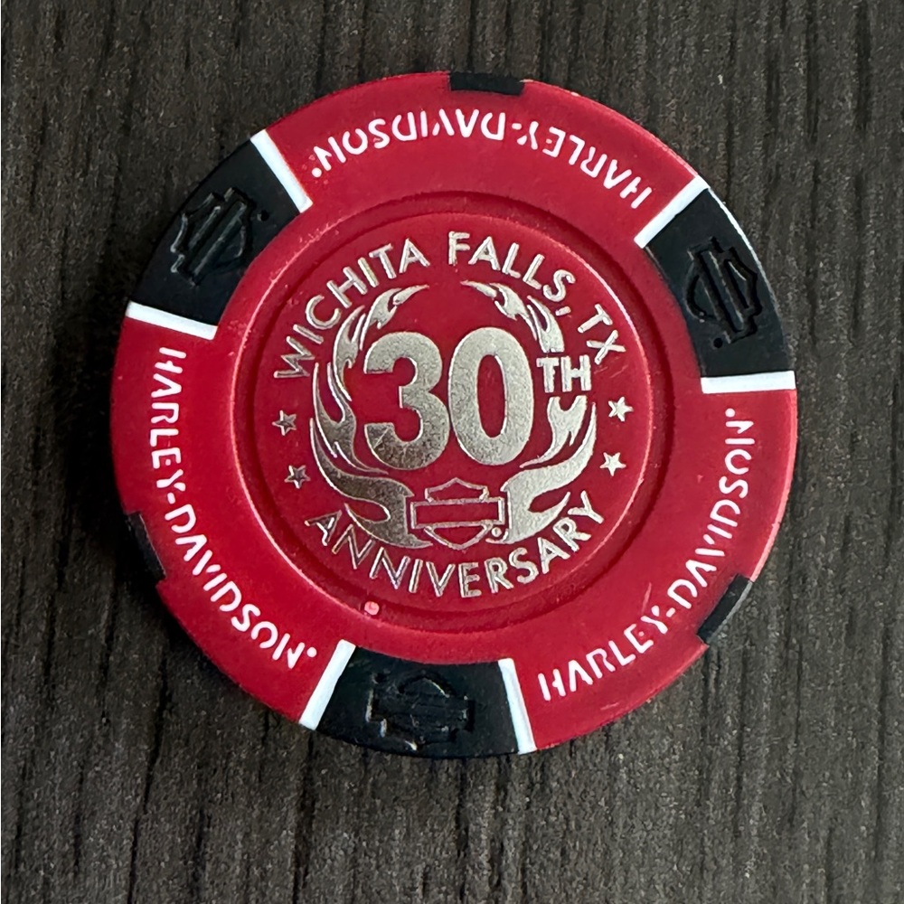 Harley Davidson Poker Chip 30th Anniversary Red River  Witchita Falls, Texas